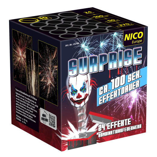 Surprise, 24 Schuss, ca 100 secNICO Feuerwerk