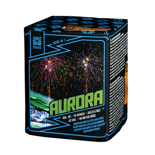 Aurora, 16 SchussFunke Feuerwerk Argento