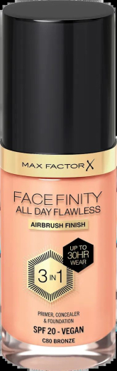Max Factor Foundation Facefinity All Day Flawless LSF 20, 80 Bronze, 30 ml