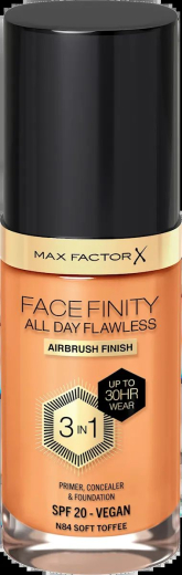 Max Factor Foundation Facefinity All Day Flawless LSF 20, 84 Soft Toffee, 30 ml