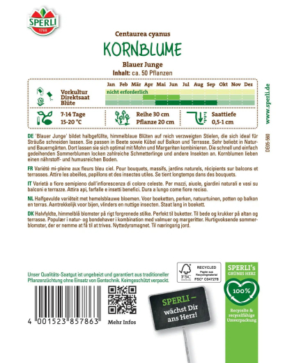 Kornblumensamen Blauer Junge Inhalt: 1 Portion