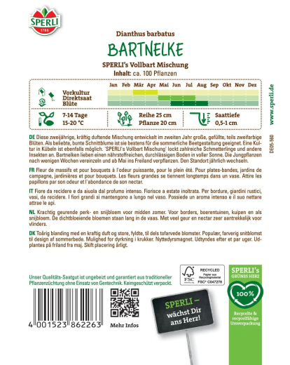 Bartnelkensamen SPERLIs Vollbart Mischung Inhalt: 1 Portion