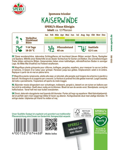 Kaiserwindensamen SPERLIs Blaue Königin Inhalt: 1 Portion