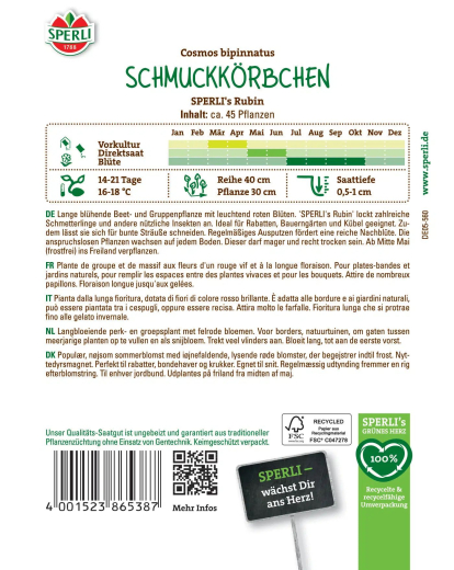 Schmuckkörbchensamen SPERLI's Rubin Inhalt: 1 Portion