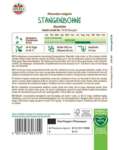 Stangenbohnensamen Blauhilde Inhalt: 1 Portion