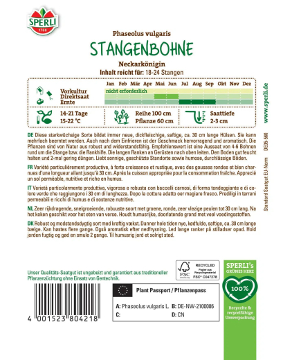 Stangenbohnensamen Neckarkönigin Inhalt: 1 Portion