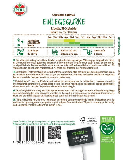 Einlegegurkensamen Libelle, F1 Inhalt: 1 Portion