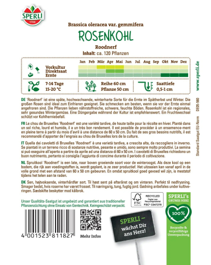 Rosenkohlsamen Roodnerf Inhalt: 1 Portion