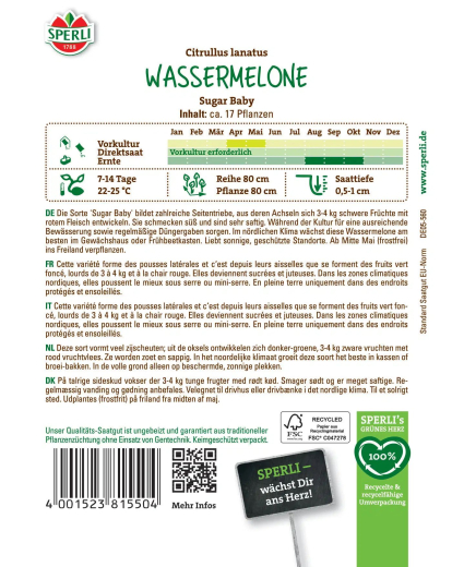 Wassermelonensamen Sugar Baby Inhalt: 1 Portion