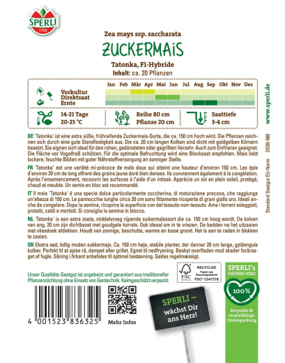Zuckermaissamen Tatonka, F1 Inhalt: 1 Portion