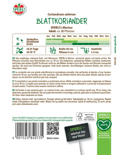 Koriandersamen SPERLIs Marino Inhalt: 1 Portion