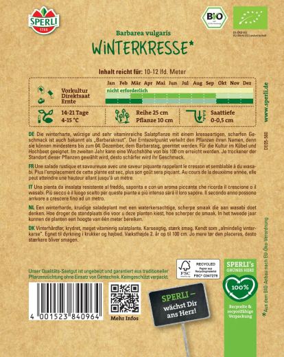 BIO Winterkressesamen Inhalt: 1 Portion