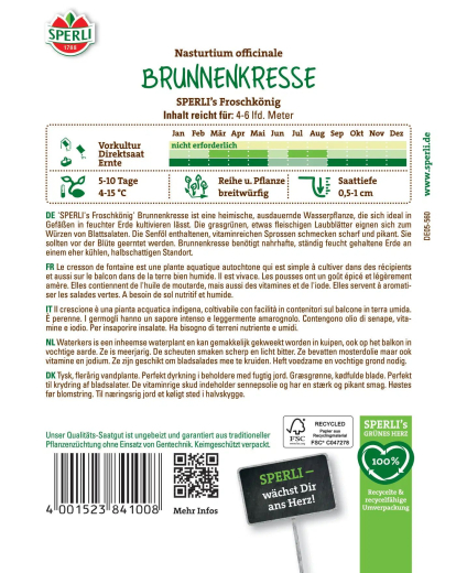 Brunnenkressesamen SPERLIs Froschkönig Inhalt: 1 Portion