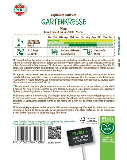 Gartenkressesamen Mega, MaxiPack 50g Inhalt: 1 Portion
