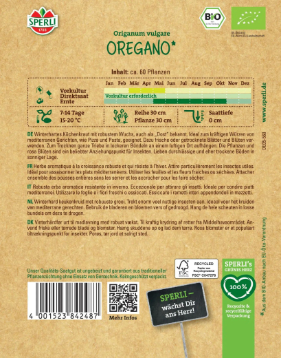 BIO Oreganosamen Inhalt: 1 Portion