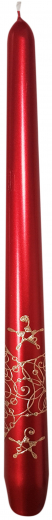 Leuchterkerzen 1 Stück Ø  22 mm Höhe 290 mmSpitzenstern Farbe:  rot