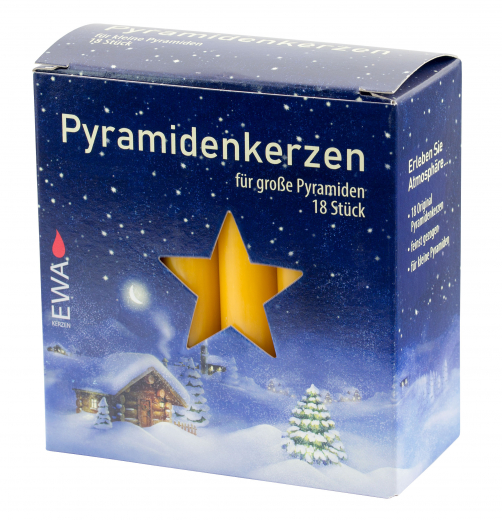 Pyramidenkerzen groß 18 Stück Ø  17,2 mm Höhe 105 mm Farbe:  natur 520