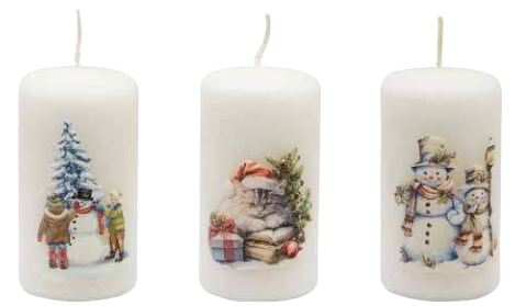 Dekorstumpen Weihnachtsmotive 1 Stück Ø  50mm Höhe: 90mm Farbe: verschiedene