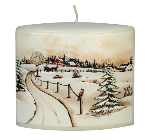 Relief-Ellipse Schnee-Zauber 1 Stück Ø  120x50mm Höhe: 100mm Farbe: weiß/braun