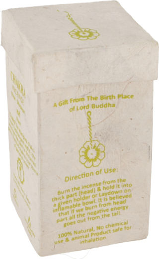 Chakra Incense, Nepal Räucherschnüre - Solar Plexus/Juniper Berry - Bild Inhalt:  ca. 32g