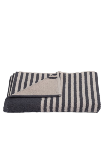 Handtuch 50 x 100 cm, anthracite-nature gestreift