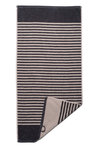 Handtuch 50 x 100 cm, anthracite-nature gestreift