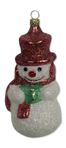 Großer Schneemann weiß matt mit Irisglimmer, L 12cm