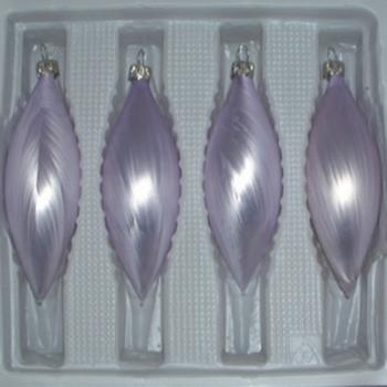 Oliven uni Eislack flieder, 4 Stück, L 14cm