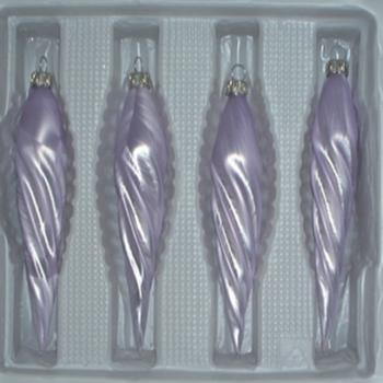 Eiszapfen dünn uni Eislack flieder, 4 Stück, L 13cm