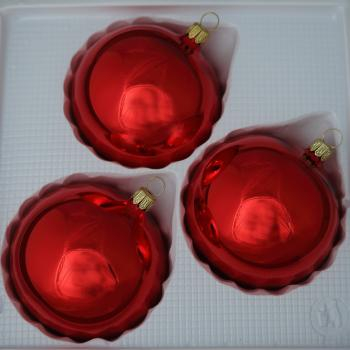 Kugeln uni rot glanz, 3 Stück, Ø 8cm