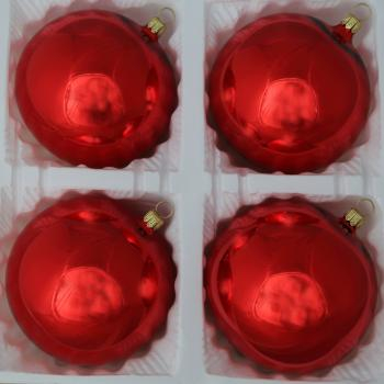 Kugeln uni rot glanz, 4 Stück, Ø 10cm