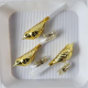 Vögel uni gold glanz Glasschwanz, 3 Stück, L 11cm