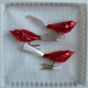 Vögel Glasschwanz uni rot glanz, 3 Stück, L 11cm
