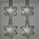 Sterne silber mit Dekor, 4 Stück, Ø 5,5cm