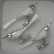 Vögel silber mit Dekor Glasschwanz, 3 Stück, L 11cm