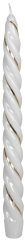Renaissancekerzen goldrand 1 Stück Ø  22mm Höhe: 250mm Farbe: weiß 010