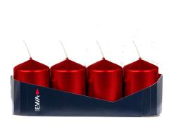 Adventsstumpentray lackiert 4 Stück Ø  40 mm Höhe 60 mm Farbe:  940 weinrot