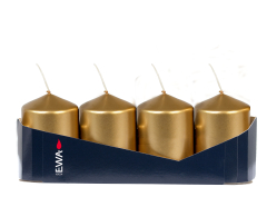 Adventsstumpentray lackiert 4 Stück Ø  50 mm Höhe 80 mm Farbe:  910 gold