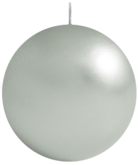Kugelkerzen lackiert 1 Stück Ø  80mm Höhe: 80mm Farbe: silber 960