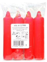 Adventskerzen  4 Stück Ø  23mm Höhe: 105mm Farbe: 210 rot