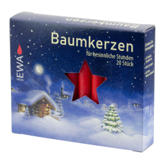 Baumkerzen  20 Stück Ø  13mm Höhe: 105mm Farbe: 210 rot