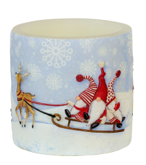 Lampion mit Teelichthalter Weihnachtswichtel 1 Stück Ø  100mm Höhe: 100mm  