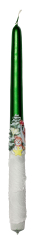 Leuchterkerzen Schneemann 1 Stück Ø  22mm Höhe: 300mm Farbe: tannengrün