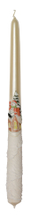 Leuchterkerzen Schneemann 1 Stück Ø  22mm Höhe: 300mm Farbe: creme