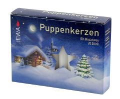 Puppenkerzen  20 Stück Ø  10mm Höhe: 65mm Farbe: 010 weiß
