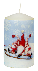 Relief-Dekorstumpen Weihnachtswichtel 1 Stück Ø  60mm Höhe: 110mm  