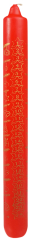 Adventskalenderkerzen Motiv in gold Sterne 1 Stück Ø  22mm Höhe: 250mm Farbe: 210 rot