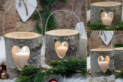 Holzlaterne Größe M mit Glas und Brenneinsatz 1 Stück Ø  ca 130mm Höhe: 150mm  