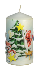 Relief-Dekorstumpen Winter-Stimmung 1 Stück Ø  60mm Höhe: 110mm Farbe: verschiedene