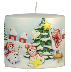 Relief-Ellipse Winter-Stimmung 1 Stück Ø  120x50mm Höhe: 100mm Farbe: verschiedene